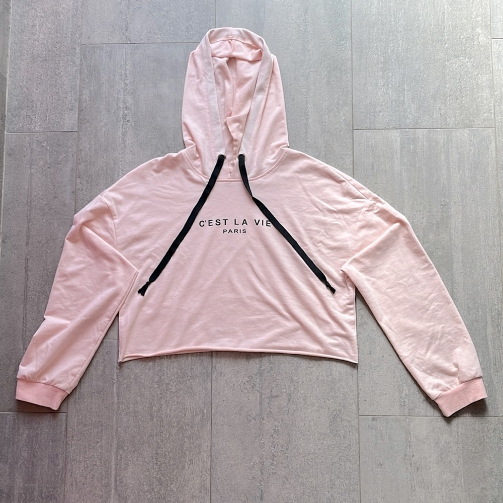 SweatyRocks Women's Letter Print Casual Long Sleeve Crop Top Sweatshirt Hoodie